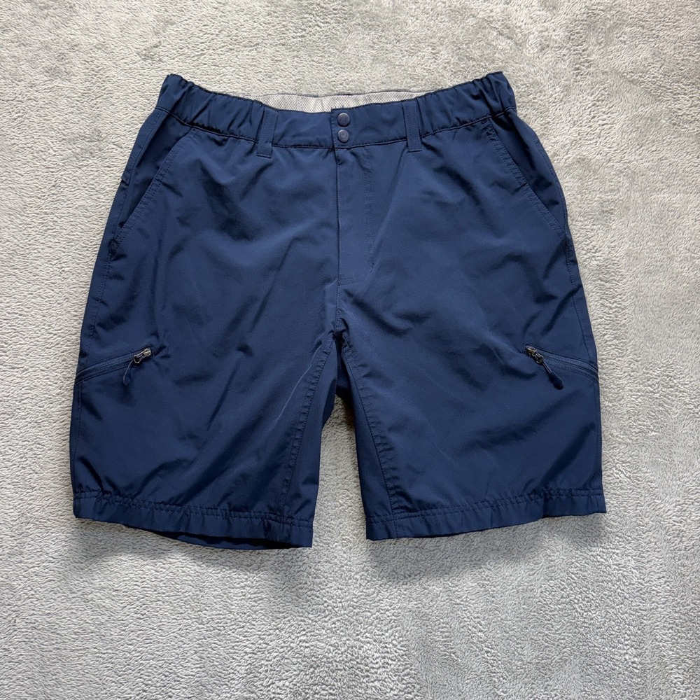 Reel Life Shorts Mens Medium Blue Hybrid Lined‎ Zip Pockets Performance Fishing